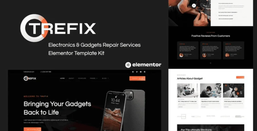 Trefix – Electronics and Gadgets Repair Services Elementor Template Kit