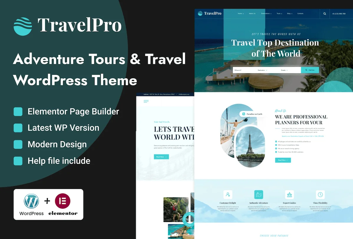 TravelPro – Tours and Travel Agency WordPress Theme