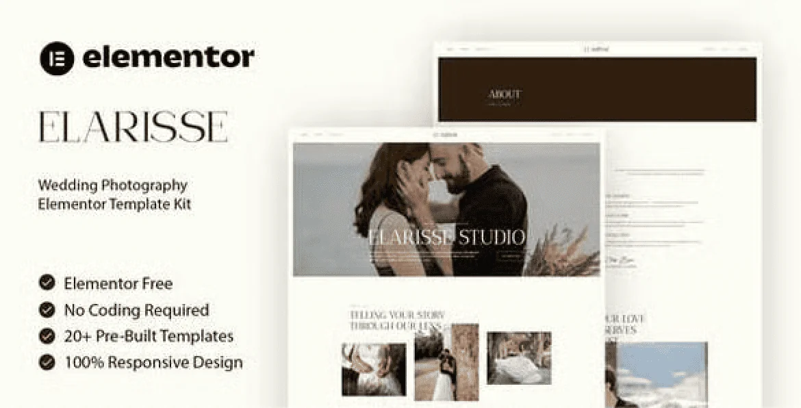 Elarisse – Wedding Photography Elementor Template Kit