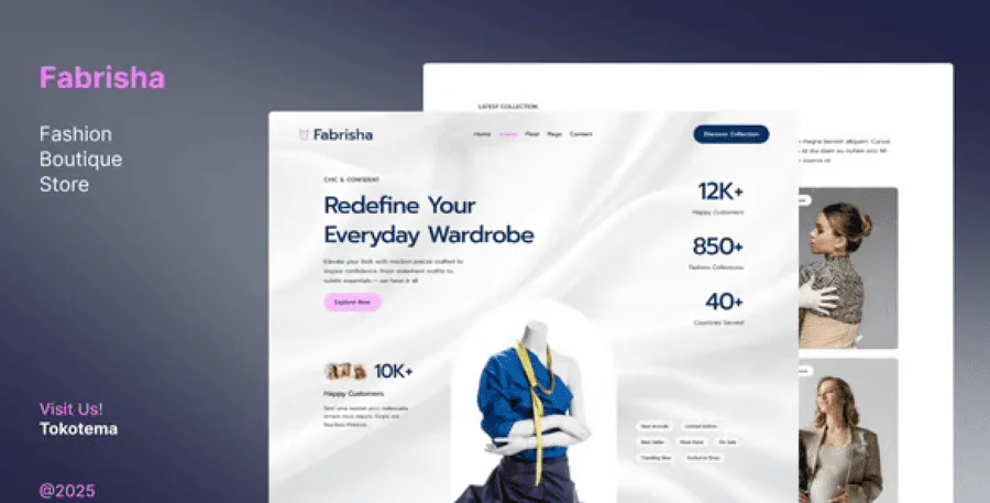 Fabrisha – Fashion Boutique Store Website Elementor Template Kit