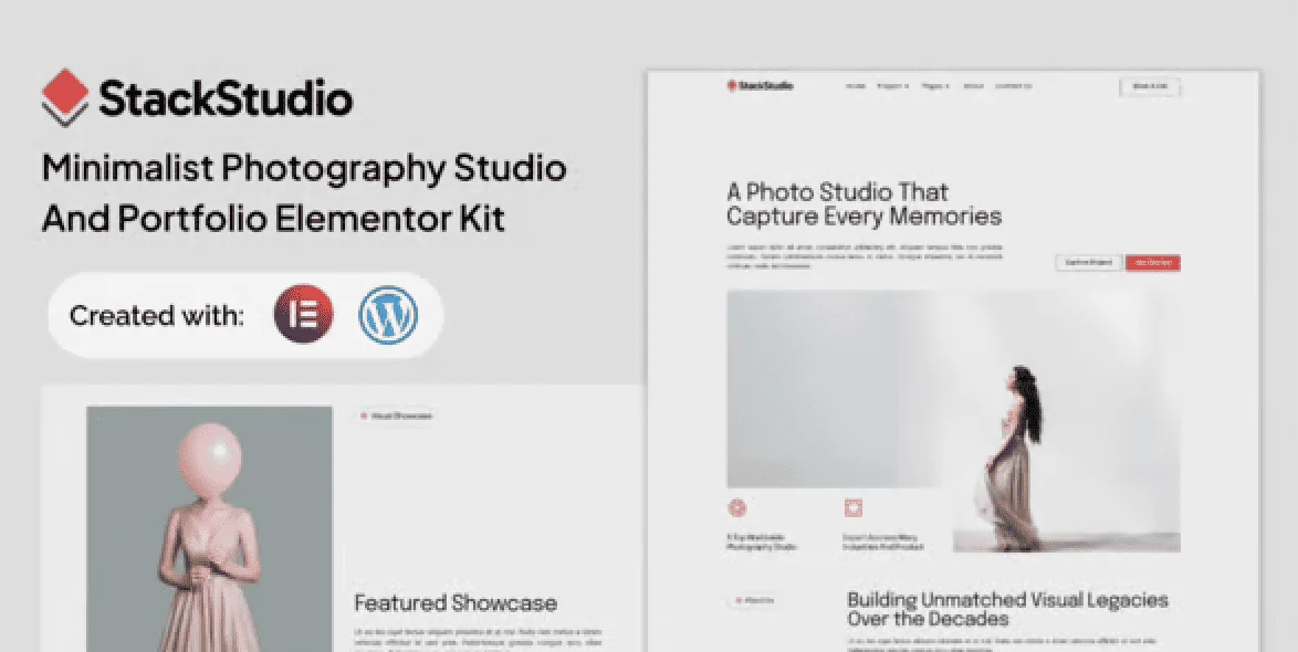 StackStudio – A Minimalist Photography Studio and Portfolio Elementor Kit