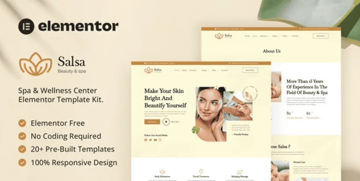 Salsa – Beauty and Spa Elementor Template Kit