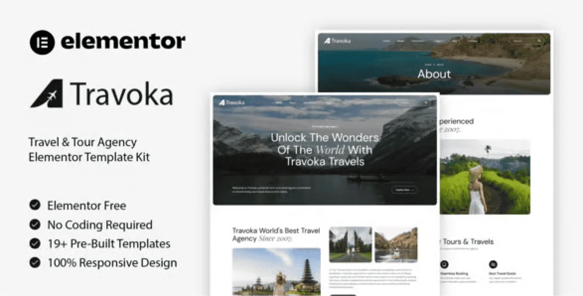 Travoka – Travel and Tour Agency Elementor Template Kit