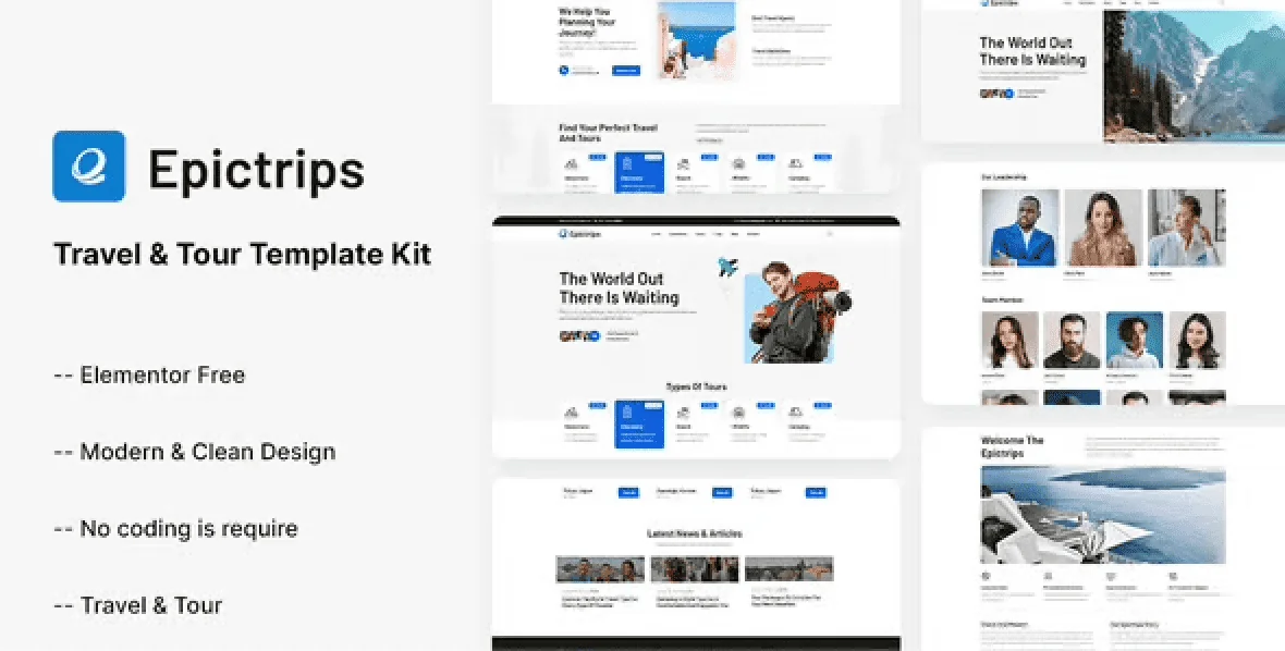 EpicTrips – Travel and Tour Elementor Template Kit