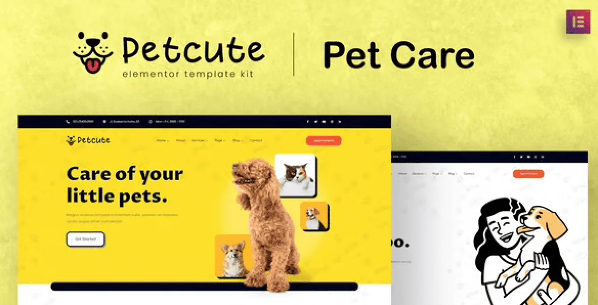 Pet Cute – Pet Care & Veterinary Elementor Template Kit