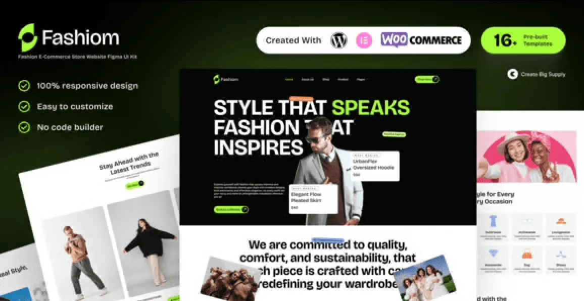 Fashiom – Fashion E-Commerce Store Elementor Template Kit