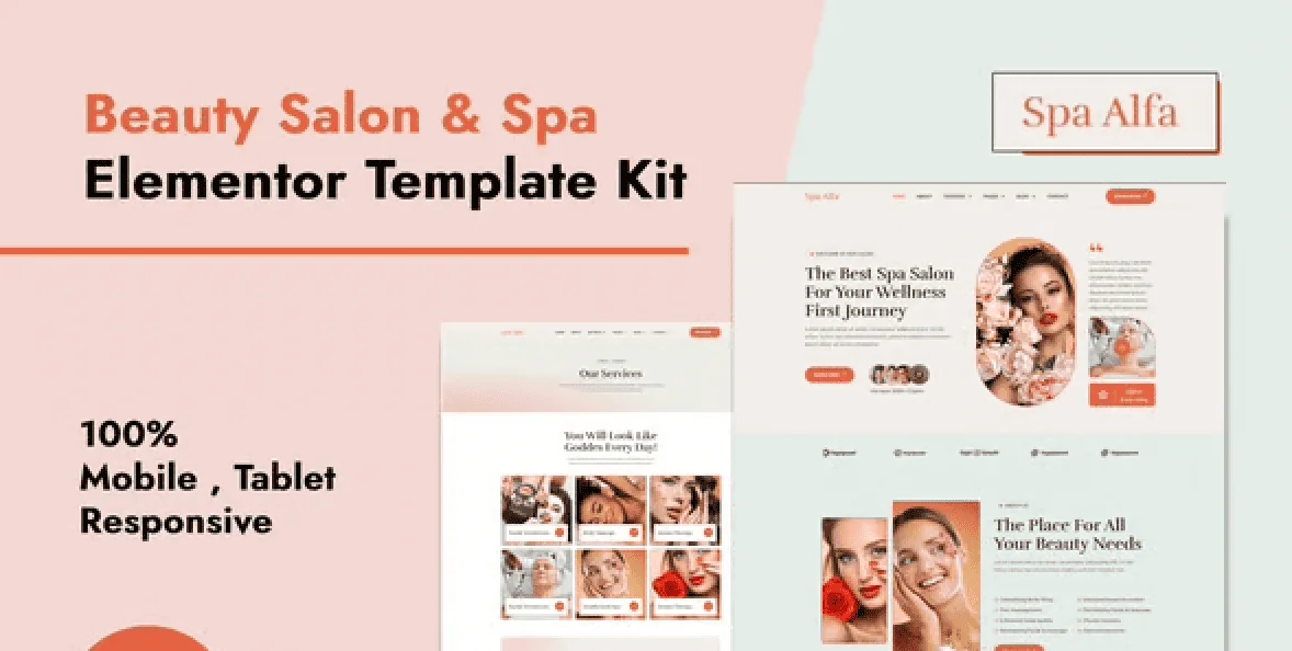 SpaAlfa – Beauty Salon and Spa Elementor Pro Template Kit