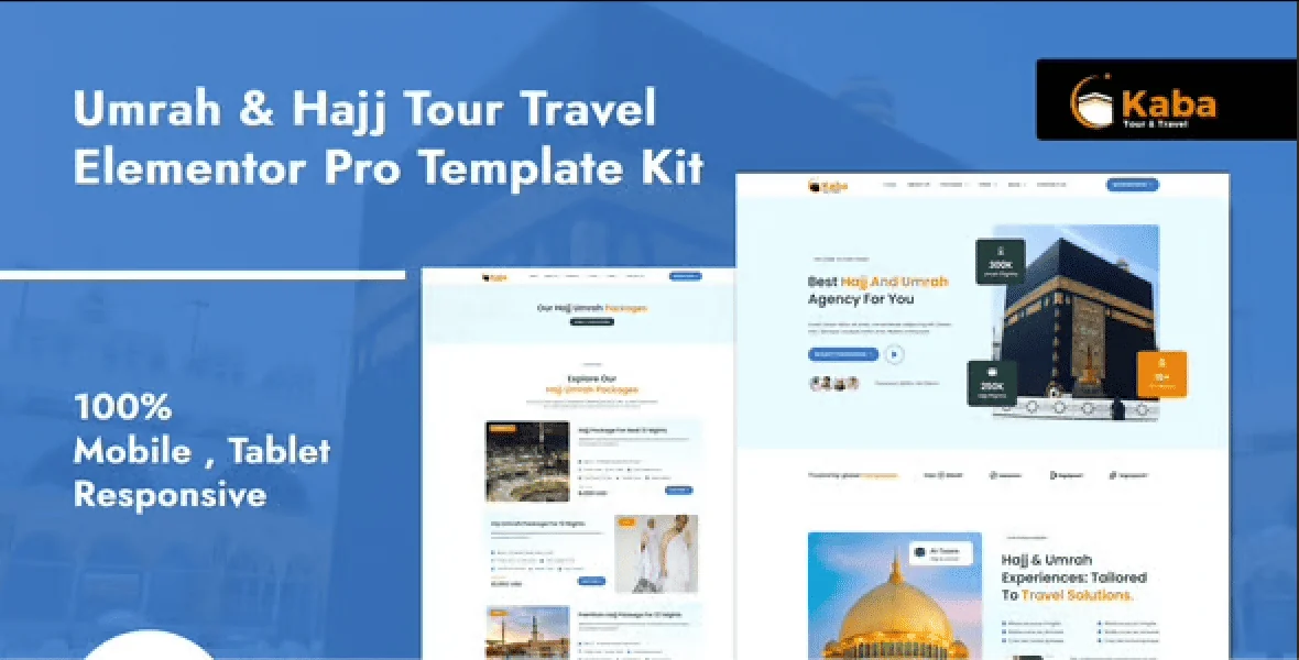 Kaba – Umrah and Hajj Tour Travel Elementor Pro Template Kit