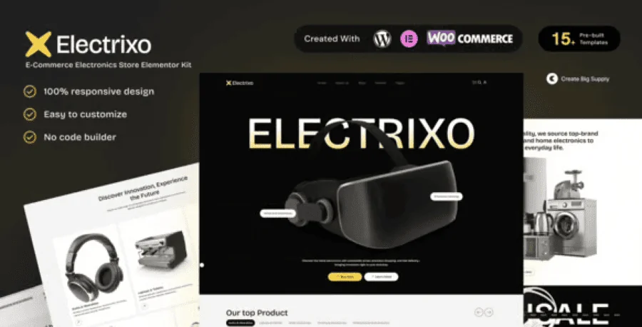 Electrixo – E-Commerce Electronics Store Elementor Template Kit