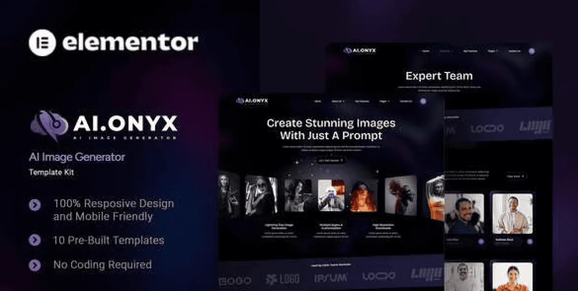 Aionyx – AI Image Generator Elementor Template Kit