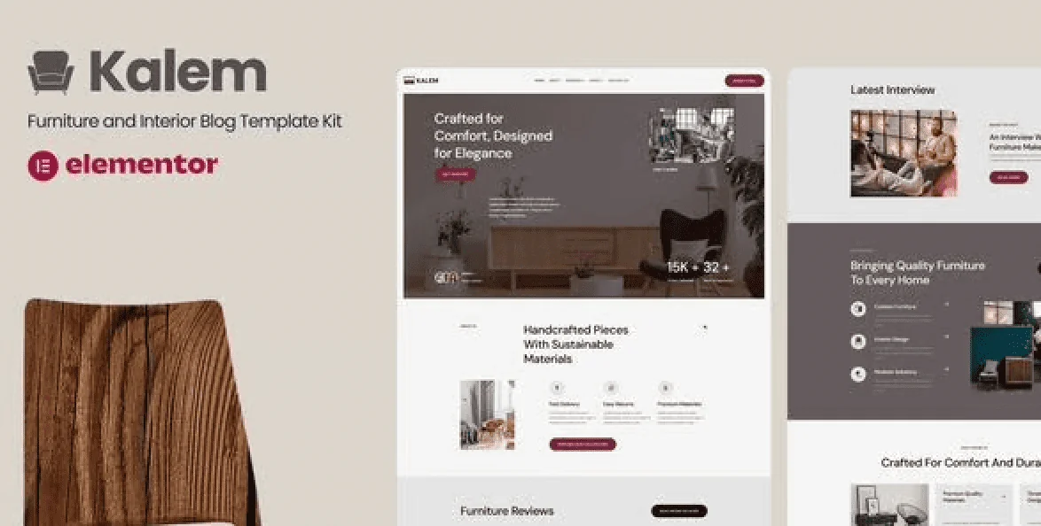 Kalem – Furniture and Interior Design Blog Elementor Template Kit