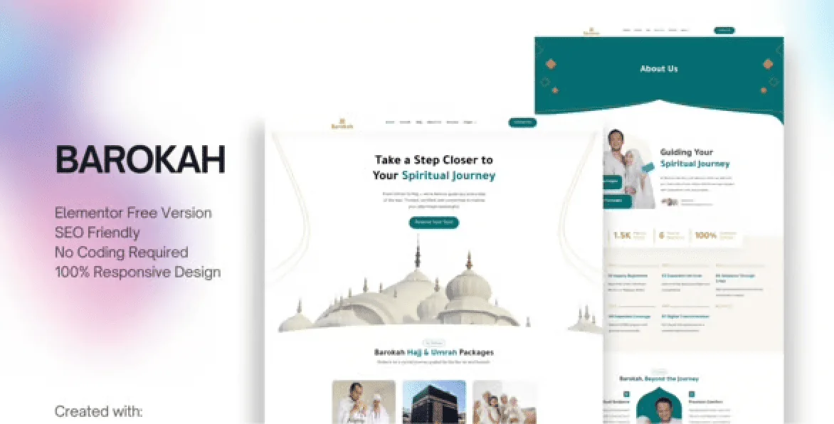 Barokah – Hajj and Umrah Tour Travel Elementor Template Kit