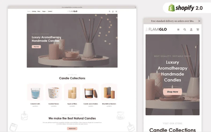 FlamiGlo Elegant Candle Store Shopify Theme